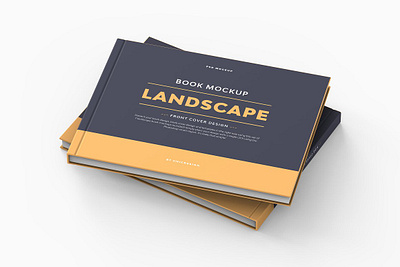 Landscape Book Mockup book books cover design hardcover horizontal landscape landscape book mockup mockup mockups photoshop presentation psd softcover template templates