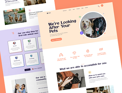 Pet Care Services & Supplies animal health landing page pet pet care pet care services pet shop uiux user interface web design website