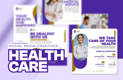 Health Care Social Media Post Design Template branding care creative creatives design doctor graphic design health care health care services hospital illustration marketing medical medical services services social media social post designs