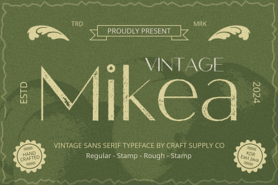 Mikea Vintage creative design elegant font lettering logo modern sans serif typeface vintage