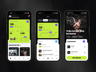 Fitness Training App app app design fitness fitness app mobile app mobile design training training app ui ui design workout