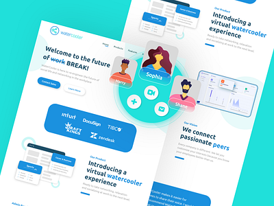 Water Cooler: Elevating Team Connections | Web Design animation branding design development graphic design illustration logo motion graphics teams ui ux web webdesign website