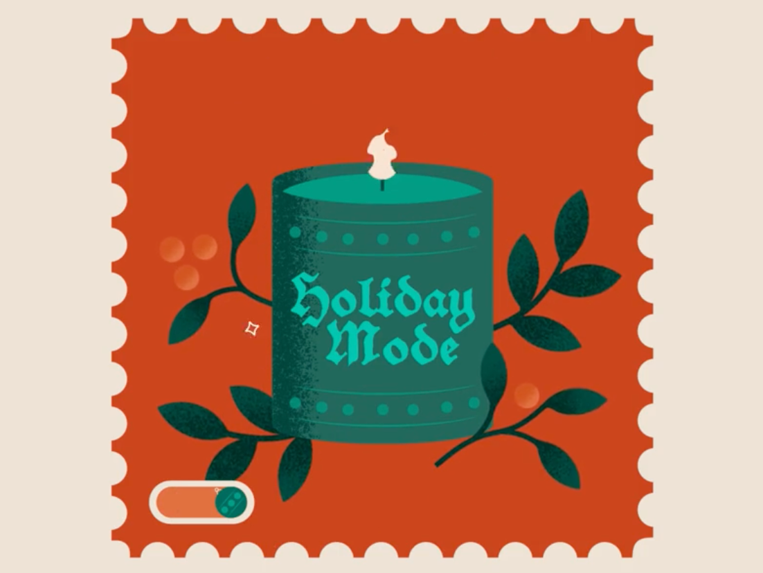 Holiday Mode animate animation candle christmas holiday holly illustration illustrator merry christmas mode ornament stamp