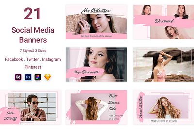 21 Social Media Banners Kit (Vol. 6) 21 social media banners kit commence template creative template facebook template instagram template network template networking template pinterest template social media banners social media banners kit socialmedia template template twitter template