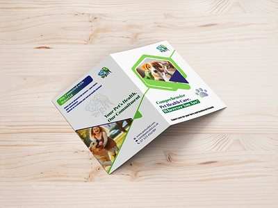 Bi- fold pet company brochure. bi fold branding bro design graphic design illustration logo typography vector