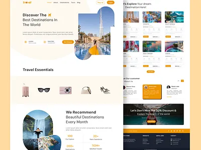 Explore the World with Style 🌍 | Travel Landing Page Design ! bookingui cleanui creativedesign destinationpage landingpage minimaldesign moderndesign responsivedesign tourismwebsite travelagency travelapp traveldesign travellandingpage travelplanner travelwebsite uiuxdesign uxdesign vacationdesign wanderlust webdesign