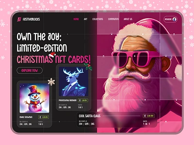 Ultimate Christmas NFT Marketplace Website Design christmasdesign crypto digitalart graphicdesign illustration landingpage marketplace nft nftdesign nftlandingpage nftwebsite uidesign userexperience userinterface uxdesign webapp webdesign webdevelopment weblayout