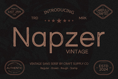 Napzer Vintage creative design font lettering logo modern sans serif typeface vintage