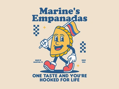 Marine's Empanadas Retro Mascot Design cartoon character classic mascot design retro vintage