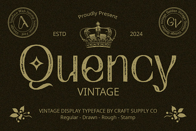 Quency Vintage creative design elegant font lettering logo modern sans serif typeface vintage