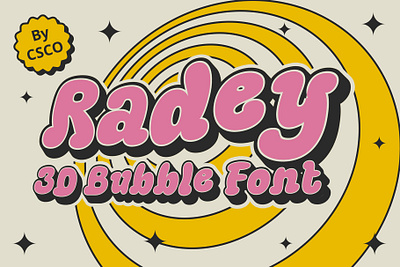 Radey 3D 3d bubble creative cute design display font funky lettering logo typeface