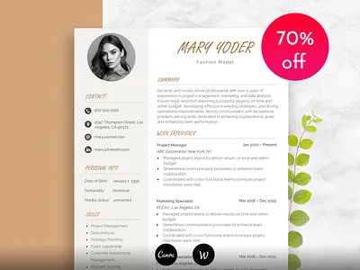 Resume / CV ats cv cover letter cv cv design professional resume resume resume design