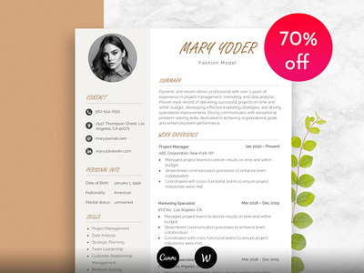 Resume / CV ats cv cover letter cv cv design professional resume resume resume design