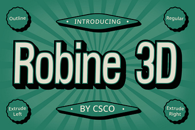 Robine 3D 3d creative design font lettering logo modern sans serif typeface