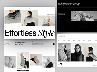 LEU - Fashion Hijab Website design e commerce fashion hijab landing page marketplace minimalis muslim online shop ui design women