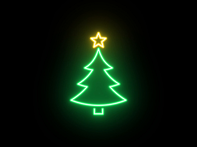 Christmas tree animation christmas christmas tree decoration design digital festive fir glow holiday icon light motion graphics neon new year pine spruce star tree xmas