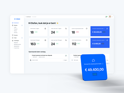 Dashboard xbase ✨ bleu blocks clean cms crm dashboard erp flat navigation row ui ux white xbase