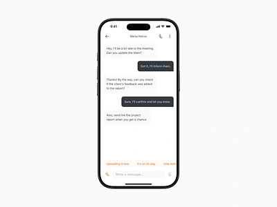 Corporate Chat iOS App ai app chat conversational corporate cross platform design gray ios product design ui ux