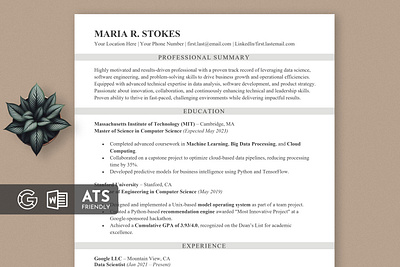ATS Friendly CV ats resume cover letter cv cv design professional resume resume resume design