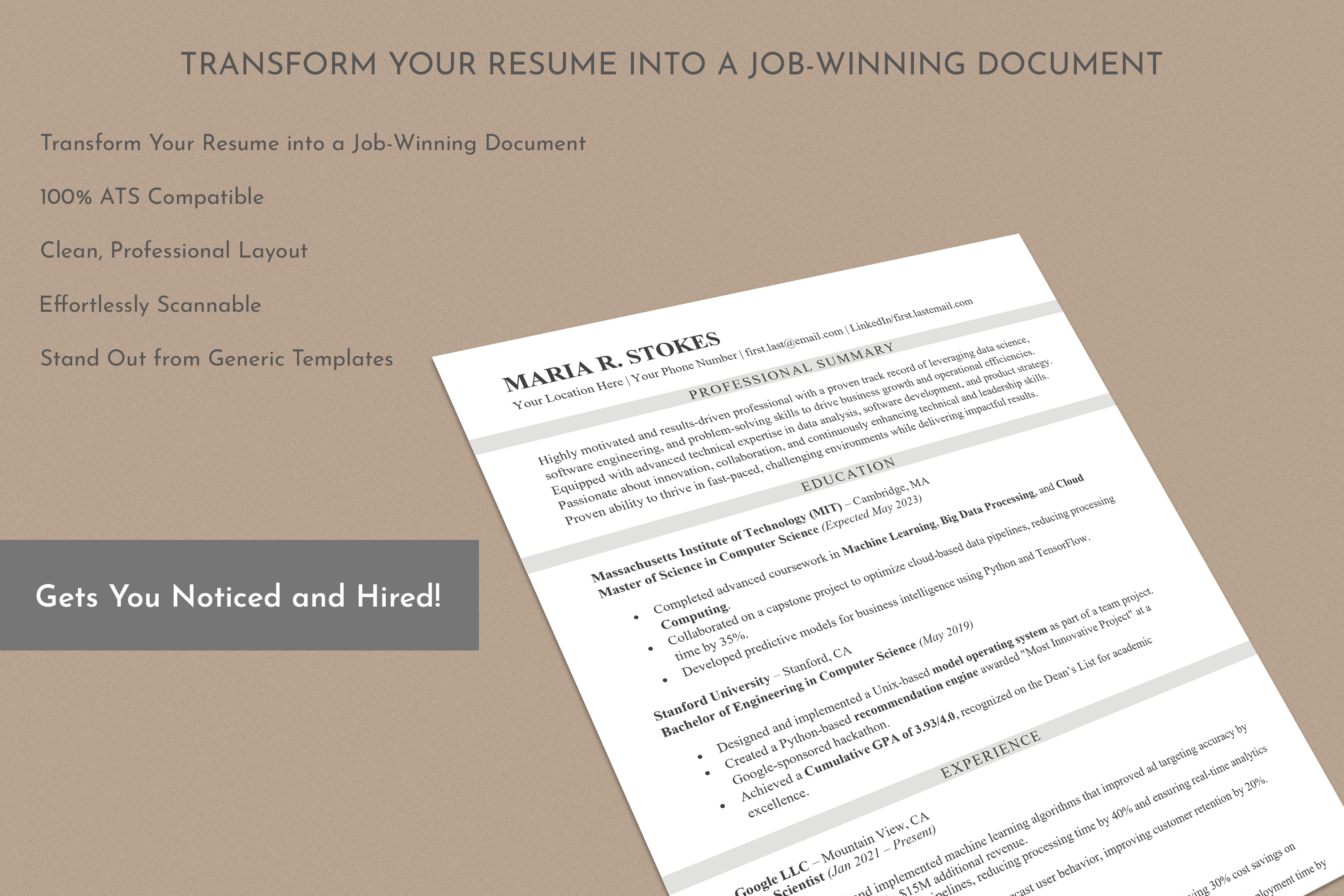 Example of Ats Friendly Optimized Resume Writing