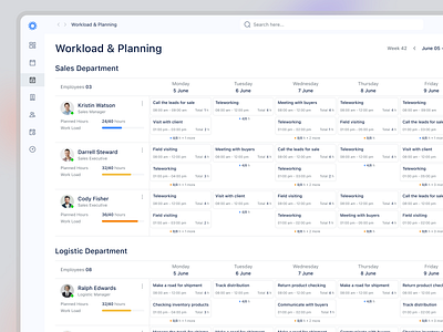 HR Management Software Planning Page calendar employee hrd hrm hrs human resource maneger organisation pipeline planning product product design saas saas design ui untitled ui ux web design workload