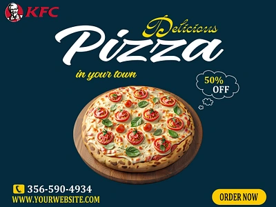 Delicious Pizza Post Design Mockup design mockup pizza post design pizza post design mockup