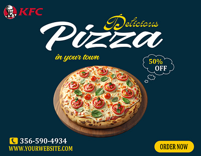 Delicious Pizza Post Design Mockup design mockup pizza post design pizza post design mockup