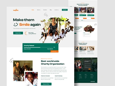 Charity Landing page design figma landing page ui ux web design