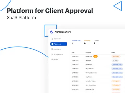 SaaS Platform for Client Approvals banking dashboard figma fintech saas platform ui