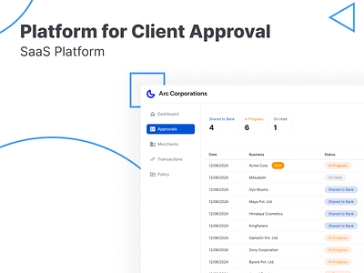 SaaS Platform for Client Approvals banking dashboard figma fintech saas platform ui