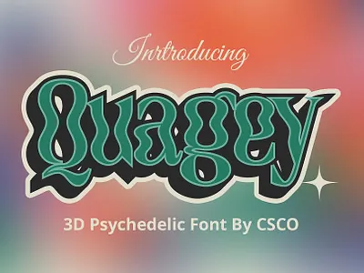 Quagey 3D 3d creative design display font funky lettering logo modern psychedelic typeface