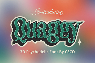 Quagey 3D 3d creative design display font funky lettering logo modern psychedelic typeface