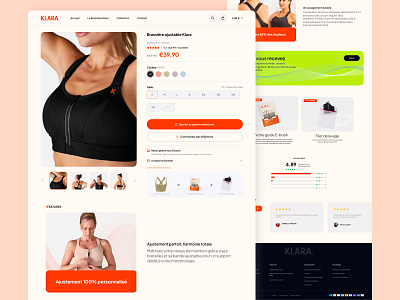 Klara - product page branding design health landingpage product ui ux