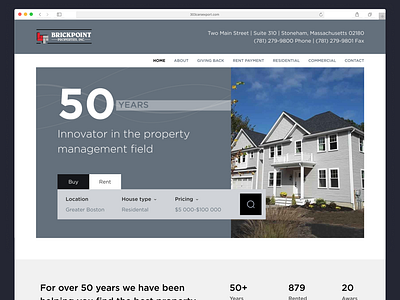 A leader in property management in the Greater Boston landing property ui ux web