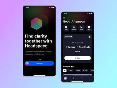 Meditation Mobile App apps meditation mobile app mobile design ui uiux