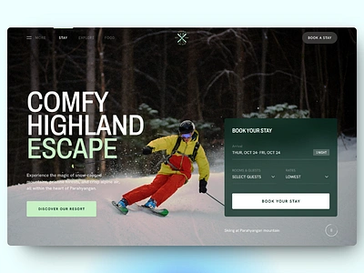 Ski Resort dailyuichallenge design landingpage minimal uidesign