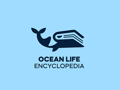 Ocean Life Encyclopedia animal book brand branding encyclopedia for sale logo mark nagual design ocean whale