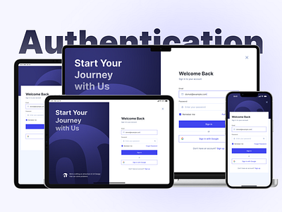 Authentication Website UI Kit - Sharp Style authentication design system reset password sign in sign up ui design ui kit ui ux design website