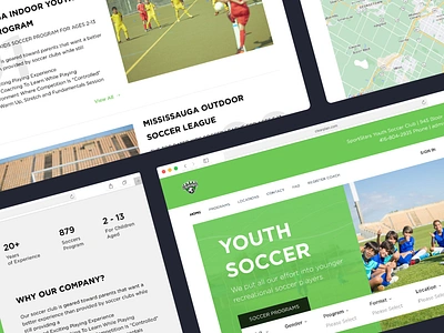 MISSISSAUGA YOUTH SOCCER PROGRAM graphic design landing soccer ui ux web