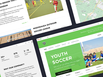 MISSISSAUGA YOUTH SOCCER PROGRAM graphic design landing soccer ui ux web