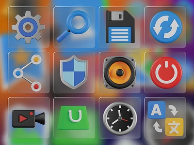 UI GENERAL 3D Pack 3d icons antivirus app shop general ui graphic design icon illustration off recorder refresh save search setting share translate ui ui general ui general 3d icon set video