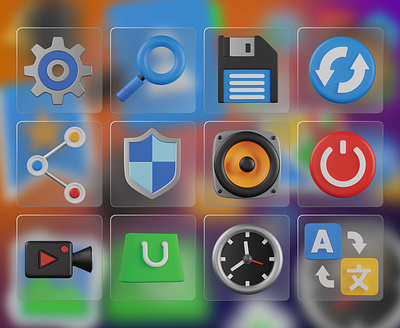 UI GENERAL 3D Pack 3d icons antivirus app shop general ui graphic design icon illustration off recorder refresh save search setting share translate ui ui general ui general 3d icon set video