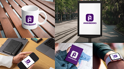 AWAHBOOKS Logo Design app branding graphic design illustration logo typography