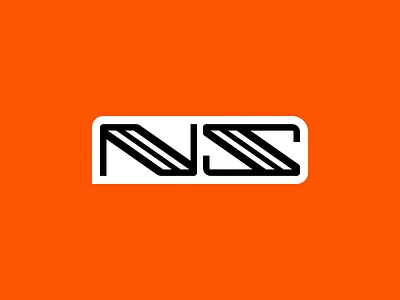 NS Logo black branding design diagonal dynamic identity letter logo letters line line logo logo logocreation logodesign n orange roads s sandro vector white