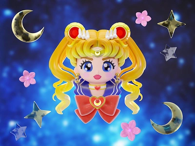 3D Sailor Moon 3d blender cartoon character design cute character moon render sailormoon