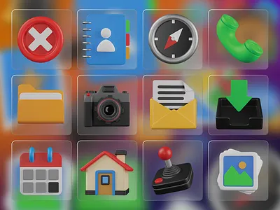 UI GENERAL 3D Pack 3d calendar camera compase document download gallery games graphic design home icon icons illustration phone contacts ui ui asset ui general ui general 3d icon set uiux user interface