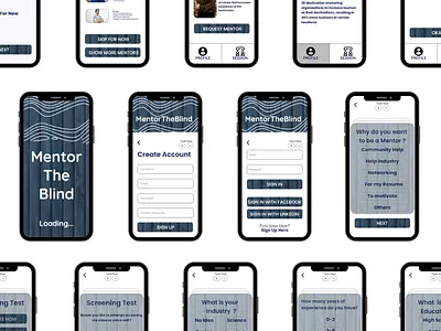 MentorTheBlind-Career Mentorship App for Blind-Mobile App Design accessi accessibility app blindperson branding careermentorship careermentorshipappforblind design graphic design typography ui ux ux design ux research wcag
