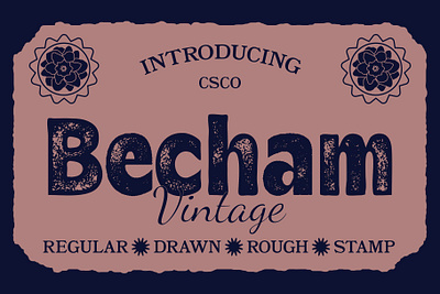 Becham Vintage bold creative design font lettering logo modern sans serif typeface vintage