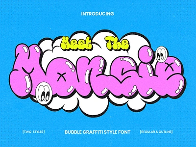 Monsie - Bubble Graffiti Font bombing bouncy bubble child children comic display font fun funny graffiti kids monsie bubble graffiti font playful font street art typeface