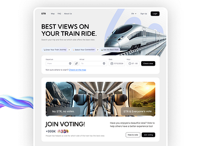 STR - Choose scenic train views. booking creative design greatdesign landscape minimal travel ui uiuxdesign ux web webdesign